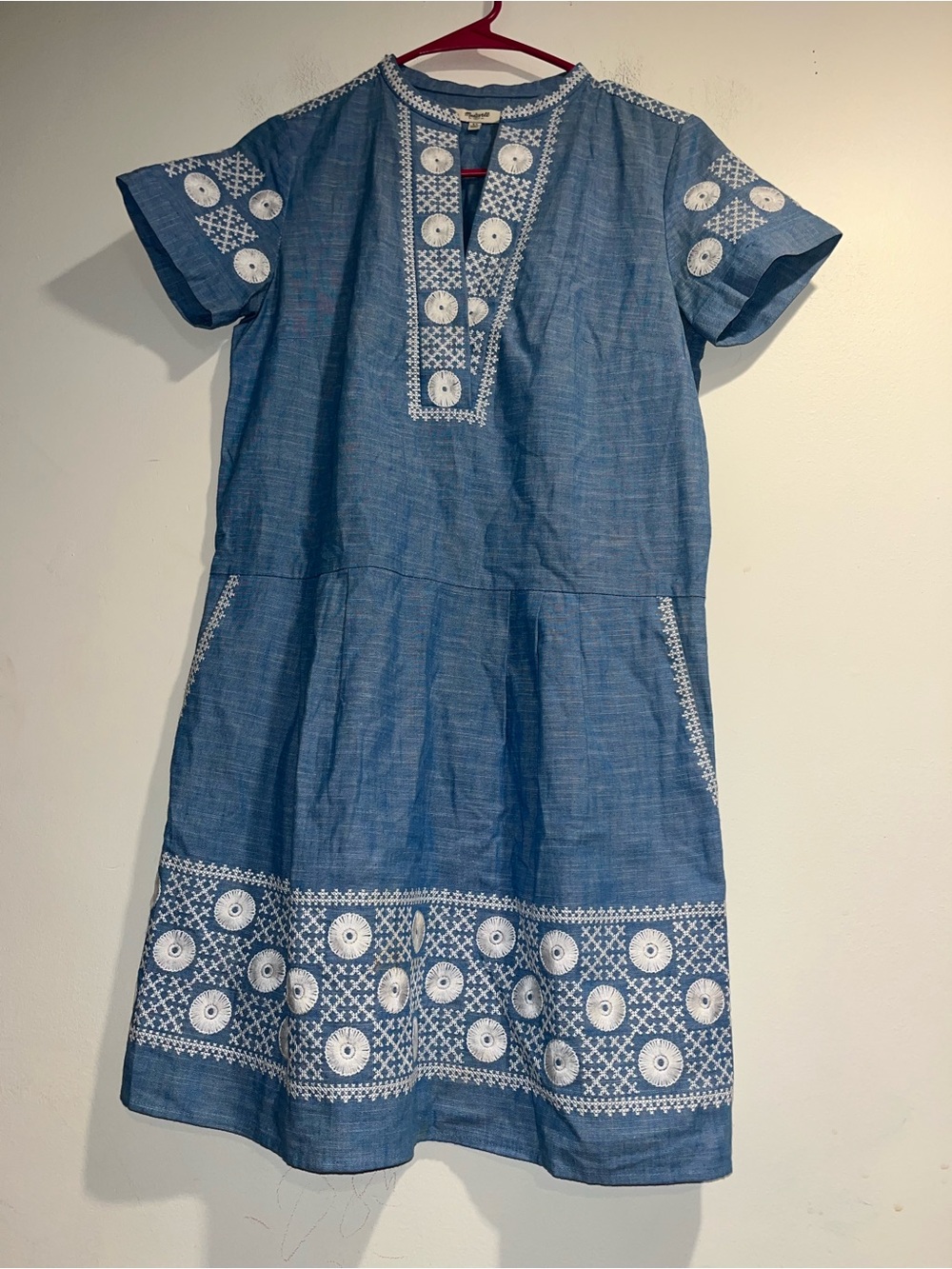 MADEWELL Embroidered chambray dress